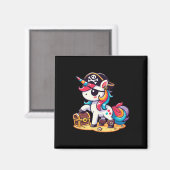 Aimant Costume de Pirate Unicorne Halloween (Recto/Verso)