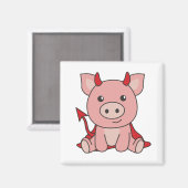 Aimant Costume de sorcière déviale de porc Halloween (Recto/Verso)