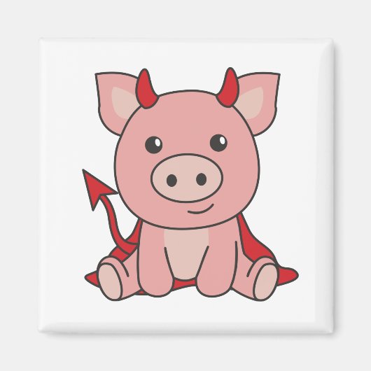 Aimant Costume de sorcière déviale de porc Halloween (Devant)