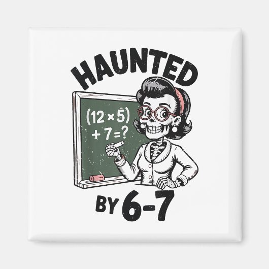 Aimant Costume d'Halloween de professeur de mathématiques (Devant)
