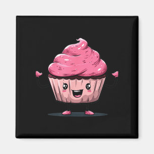 Aimant Costume Mignon Cupcake Rose pour Muffin et Pâtisse
