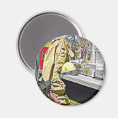 Aimant Costume pompier et camion (Recto/Verso)