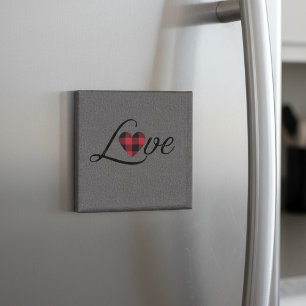 Aimant Cosy Red Buffalo Plaid Love Motif