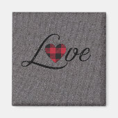 Aimant Cosy Red Buffalo Plaid Love Motif (Devant)