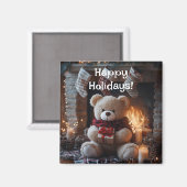 Aimant Cosy Teddy Bear Conception de vacances (Recto/Verso)