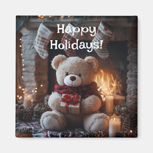 Aimant Cosy Teddy Bear Conception de vacances (Devant)