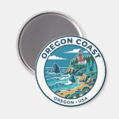 Aimant Côte de l'Oregon États-Unis (Recto/Verso)