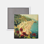 Aimant Côte italienne d'Amalfi, Poster Vintage voyage Ita (Recto/Verso)