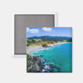 Aimant côte néo-zélandaise, beau paysage, (Recto/Verso)