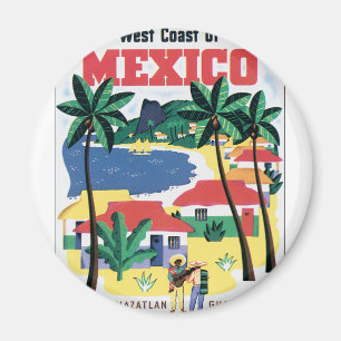 Aimant Côte ouest de graphique coloré du Mexique