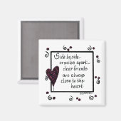 Aimant Côté par côté, Amis Texte noir et blanc (Recto/Verso)