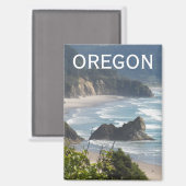Aimant Côte Pittoresque de l'Oregon (Recto/Verso)