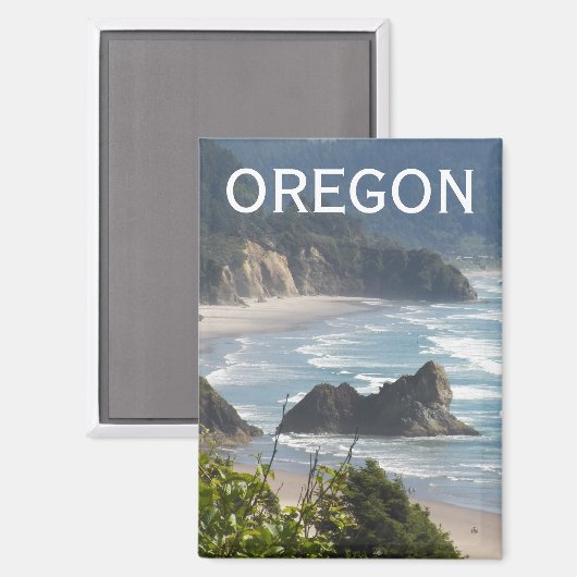 Aimant Côte Pittoresque de l'Oregon (Recto/Verso)