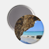 Aimant Côte tropicale de plage avec un Big Rock (Recto/Verso)