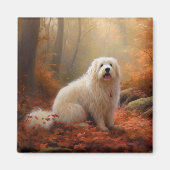 Aimant Coton De Tulear en automne Leaves automne Inspire (Devant)