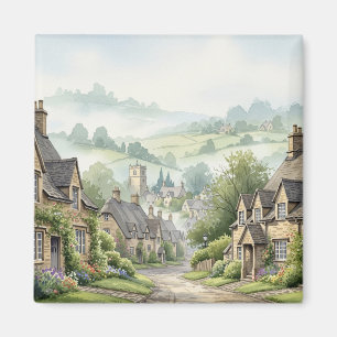 Aimant Cotswolds Village Misty Morning