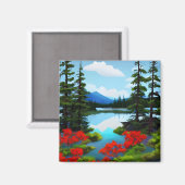 Aimant Cottage Country Lake View (Recto/Verso)