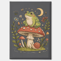 Cottagecore Grenouille Champignon Toadstool Forêt 