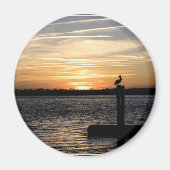 Aimant Couché de soleil de Floride avec Pélican (Devant)