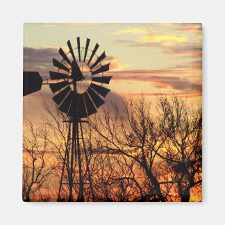 Aimant Couché de soleil de moulin du Texas