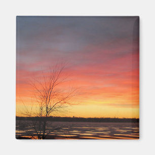 Aimant couché de soleil du lac Ice