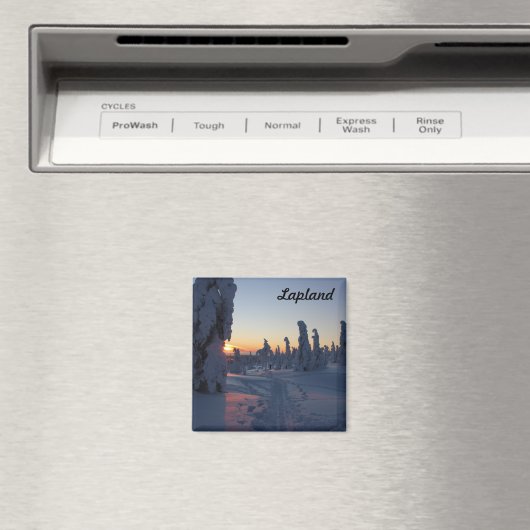 Aimant Couché de soleil sur la forêt en Laponie (In Situ (Lave-vaisselle))