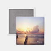 Aimant Coucher de soleil à Cancun (Recto/Verso)