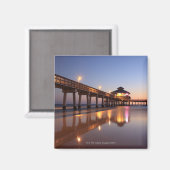 Aimant Coucher de soleil à Fishing Pier, Fort Myers Beach (Recto/Verso)