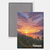 Aimant Coucher de soleil à Palawan Philippines Voyage (Recto/Verso)