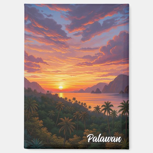 Aimant Coucher de soleil à Palawan Philippines Voyage (Recto)