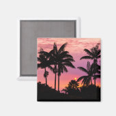 Aimant Coucher de soleil à travers les palmiers (Recto/Verso)