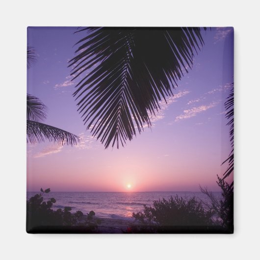 Aimant Coucher de soleil à West End, Cayman Brac, Îles Ca (Devant)