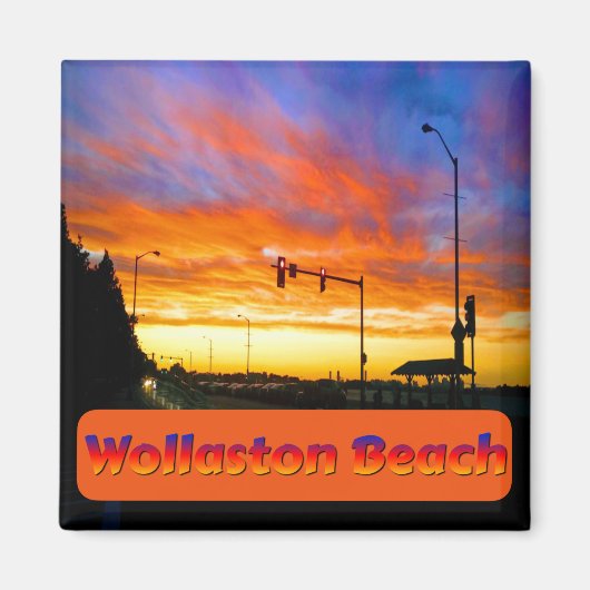 Aimant Coucher de soleil à Wollaston Beach (Devant)