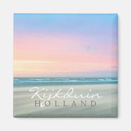 Aimant Coucher de soleil Abstrait sur la plage de La Haye (Devant)