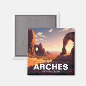 Aimant Coucher de soleil au Parc national Moab Utah Arche (Recto/Verso)