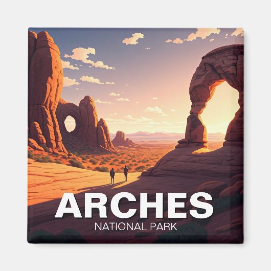 Aimant Coucher de soleil au Parc national Moab Utah Arche (Devant)