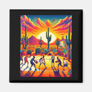 Aimant Coucher de soleil dans le désert de Phoenix basket