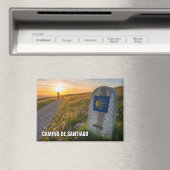 Aimant Coucher de soleil de Camino de Santiago Hiker (In Situ (Lave-vaisselle))