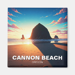 Aimant Coucher de soleil de Cannon Beach en Oregon