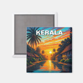 Aimant Coucher de soleil de Kerala India (Recto/Verso)