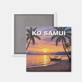 Aimant Coucher de soleil de Ko Samui Thaïlande (Recto/Verso)
