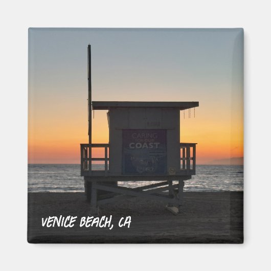 Aimant Coucher de soleil de l'heure d'or - Venice Beach, (Devant)