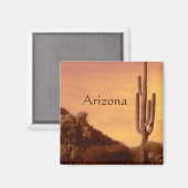 Aimant Coucher de soleil de Sonoran, Arizona (Recto/Verso)