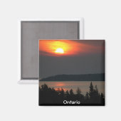 Aimant Coucher de soleil du lac Supérieur (Recto/Verso)