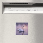 Aimant Coucher de soleil élégant avec cygne (In Situ (Lave-vaisselle))