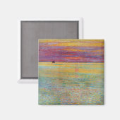 Aimant Coucher de soleil en mer (par Childe Hassam) (Recto/Verso)