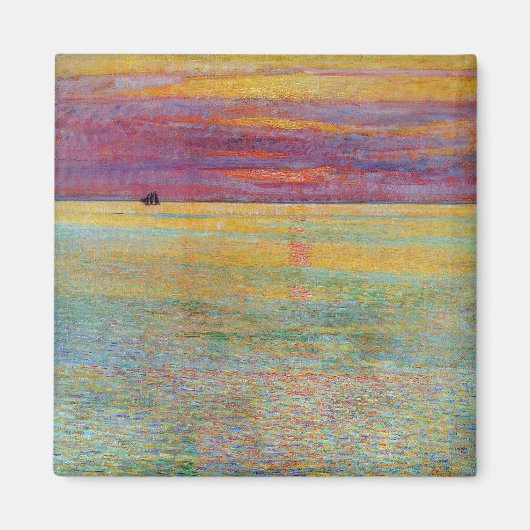 Aimant Coucher de soleil en mer (par Childe Hassam) (Devant)