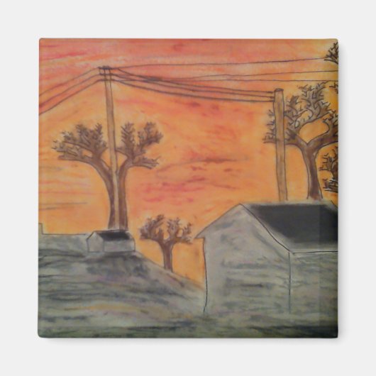 Aimant Coucher de soleil et ombre (Devant)