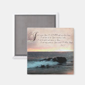 Aimant Coucher de soleil et Psaumes-9:1-2 sur la plage d' (Recto/Verso)