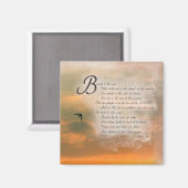 Aimant Coucher de soleil et psaumes - Versets de la Bible (Recto/Verso)